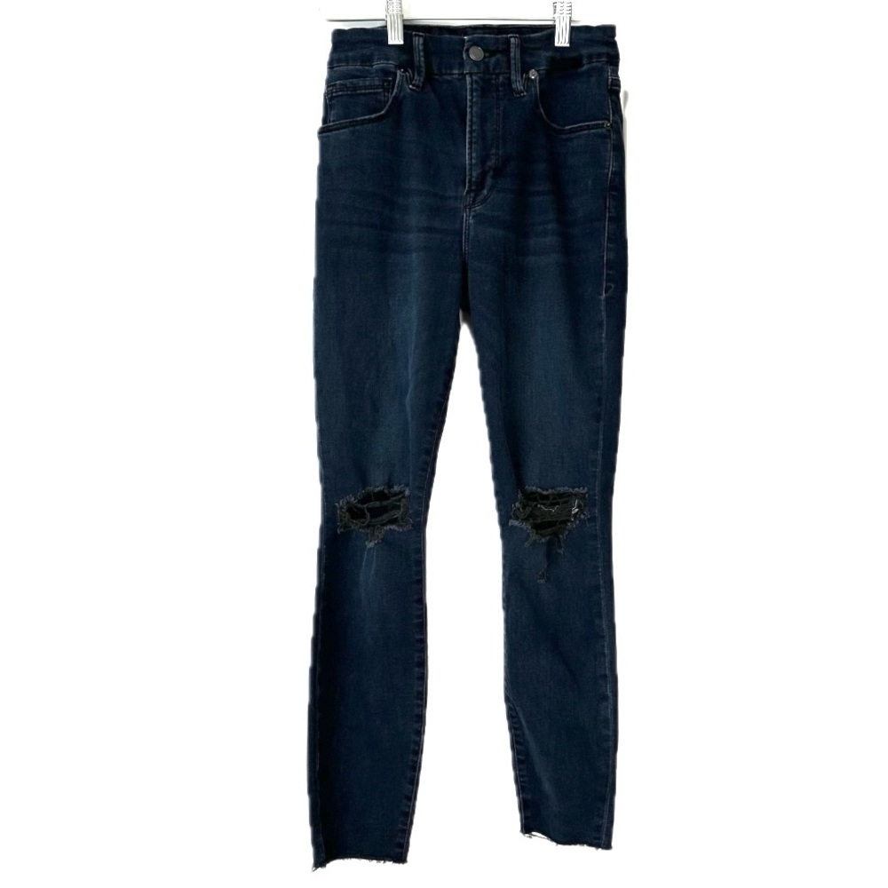 Good American - Women’s Distressed Skinny Jeans - Dark Wash - Size 6 / 28